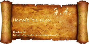 Horváth Alex névjegykártya