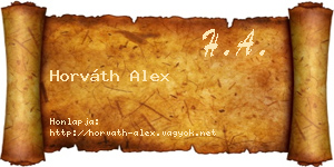 Horváth Alex névjegykártya
