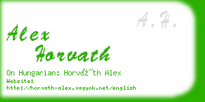 alex horvath business card